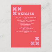 レトロGroovy 70sピンク結婚レッド エンクロージャーカード (正面)