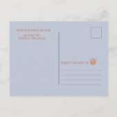 レトロGroovy 70sブルーディスコオレンジ日付を保存 案内ポストカード (裏面)