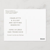 レトロGroovy 70sホットピンク日付ポストカードを保存 ポストカード (裏面)