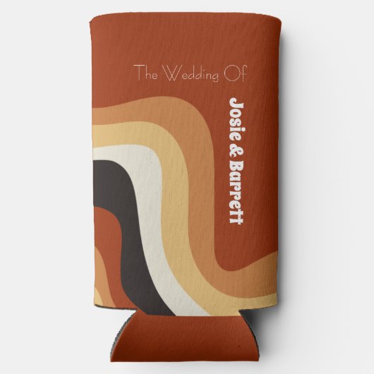 レトロGroovy 70sボファンキーホ結婚ス スリム缶クーラー (裏面)