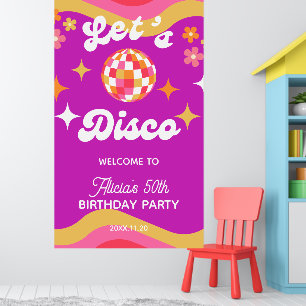 レトロGroovy 70sレッツディスコ誕生日へようこそ ポスター