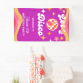 レトロGroovy 70sレッツディスコ誕生日へようこそ 横断幕 (インサイチュ)