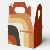 レトロGroovy 70s波形オレンジブラウンファンキー結婚ズ フェイバーボックス (オープン)