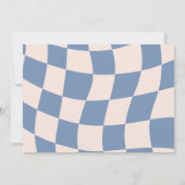 レトロGROOVY 70S青ミュートされたトーン サンキューカード (裏面)