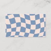 レトロGROOVY 70S青ミュートされたトーン プレイスカード (裏面)