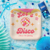 レトロGroovy 70s Let's Disco Any Age誕生日 ペーパープレート (パーティー)