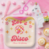 レトロGroovy 70s Let's Disco Any Age誕生日 ペーパープレート (パーティー)