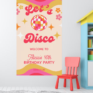 レトロGroovy 70s Let's Disco Any Age誕生日 ポスター