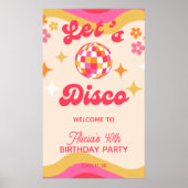 レトロGroovy 70s Let's Disco Any Age誕生日 ポスター (正面)