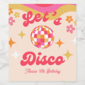 レトロGroovy 70s Let's Disco Any Age誕生日 ワインラベル (シングルラベル)