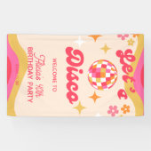 レトロGroovy 70s Let's Disco Any Age誕生日 横断幕 (横)