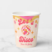 レトロGroovy 70s Let's Disco Any Age誕生日 紙コップ (裏面)