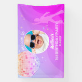 レトロGroovy 80s 90sディスコ誕生日ウェルカムフォト 横断幕 (縦)