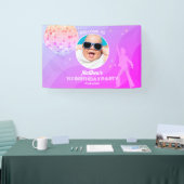 レトロGroovy 80s 90sディスコ誕生日ウェルカムフォト 横断幕 (トレードショー)