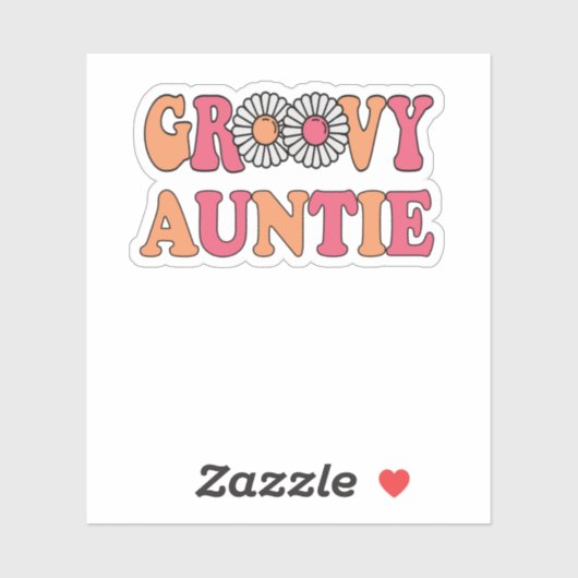 レトロGroovy Auntie一致ファミリ シール (シート)