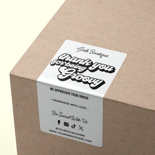 レトロGroovy Black & Whiteをご購入いただきありがとうございます ラベル