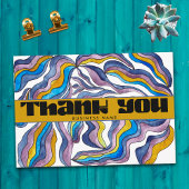 レトロGroovy Blue Purpleビジネスパッケージの挿入 サンキューカード