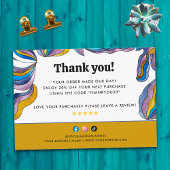 レトロGroovy Blue Purpleビジネスパッケージの挿入 サンキューカード