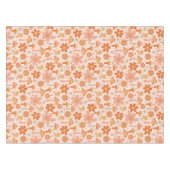 レトロGroovy Bohoピンクオレンジディスコキノコ テーブルクロス (正面(横))