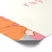 レトロGroovy Bohoピンクベビーイン開花ウェルカムサイン ポスター (角)