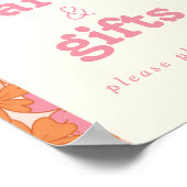 レトロGroovy Bohoベビーの開花カード+ギフトサイン ポスター (角)