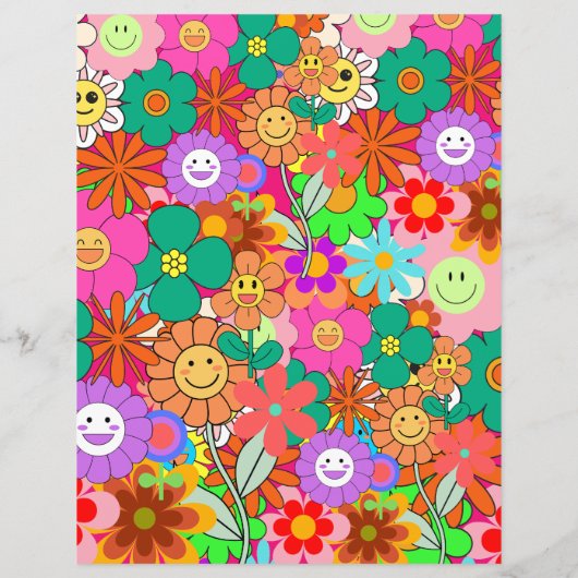 レトロGroovy Boho Hippie花 (裏面)