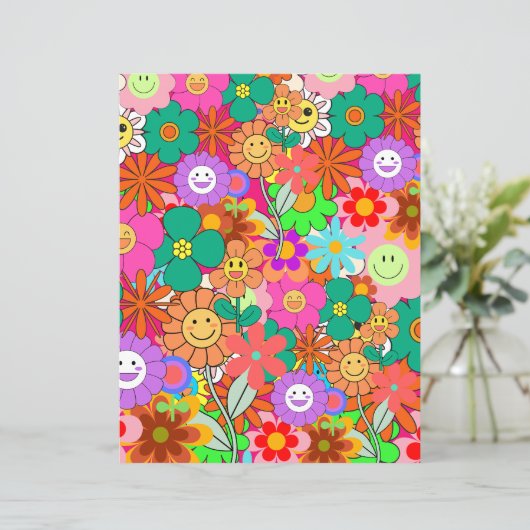 レトロGroovy Boho Hippie花 (スタンド正面)