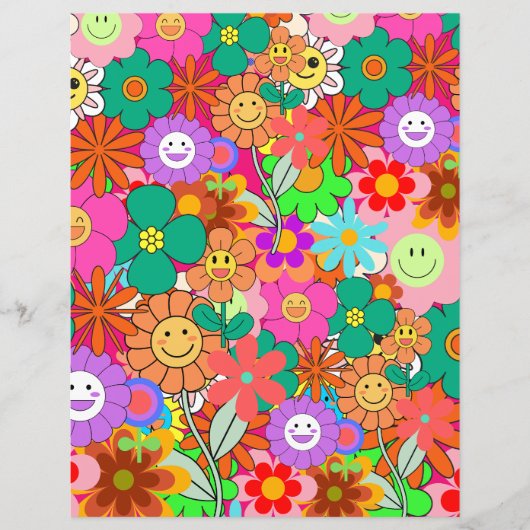 レトロGroovy Boho Hippie花 (正面)