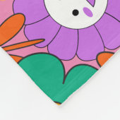 レトロGroovy Boho Hippie花 フリースブランケット (角)