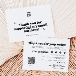 レトロGroovy BusinessありがとうQRコード サンキューカード