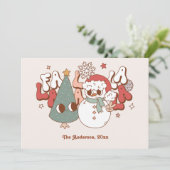 レトロGroovy Falalaクリスマスフォト シーズンカード (スタンド正面)