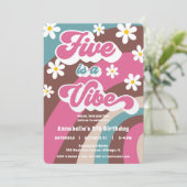 レトロGroovy FIVEはVibe 5th誕生日パーティー 招待状 (スタンド正面)