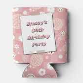 レトロGroovy Hippie 40th Birthdayヴィンテージ写真 缶クーラー (裏面)