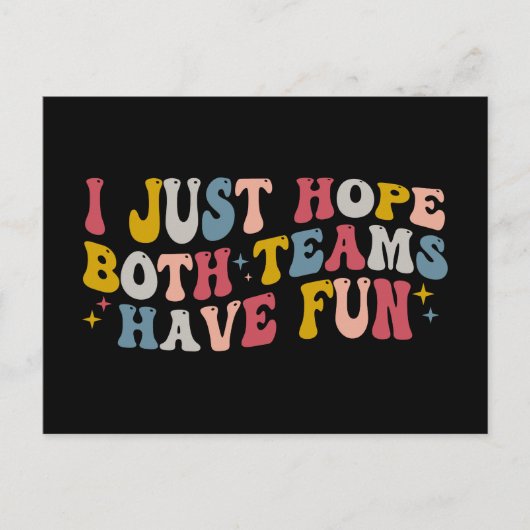 レトロGroovy Iちょうど両方のチームがおもしろいを持つことを願う シーズンポストカード (正面)
