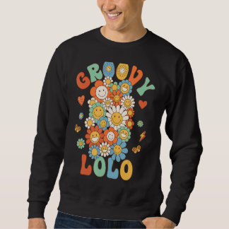レトロGroovy Lolo Groovy誕生日パーティーのマッチングF スウェットシャツ