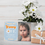 レトロGroovy One Boys 1stバースデーフォト サンキューカード<br><div class="desc">こ感謝していのトレンディーの1歳の誕生日サンキューカードとスタイルして言いなさい。テンプレートの言葉はパーソナライズする簡単であり、彼らがこれらの素晴らしいyousを受け取るとき、あなたの家族と友人は興奮感謝していしるだろう。</div>
