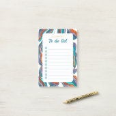 レトロGroovy Orange Blue To Doリストのチェックリスト ポストイット (デスク上)