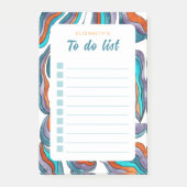 レトロGroovy Orange Blue To Doリストのチェックリスト ポストイット (正面)