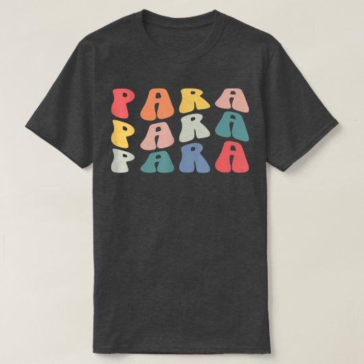 レトロGroovy Paraprofessional学生バックスクール Tシャツ (デザイン正面)