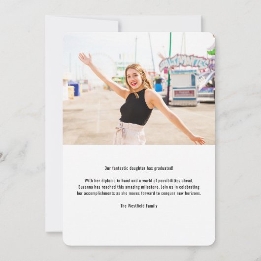 レトロGroovy Pastel 2写真卒業 案内状 (裏面)