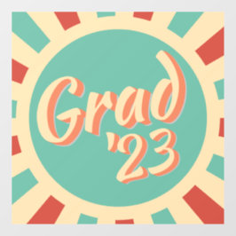 レトロGroovy Peachy卒業Grad Class of 2023 ウィンドウサイン