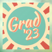 レトロGroovy Peachy卒業Grad Class of 2023 ウィンドウサイン (シート3)