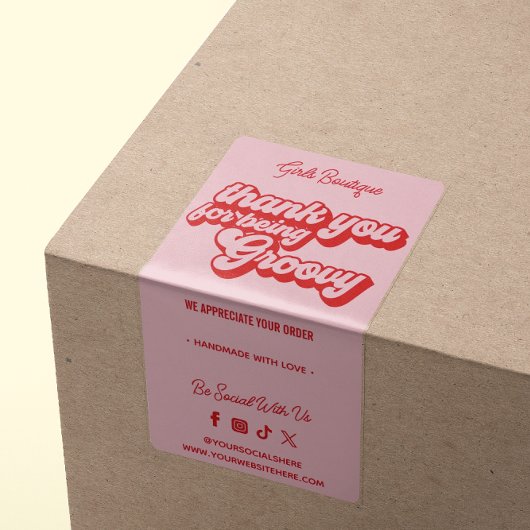 レトロGroovy Pink & Redをご購入いただきありがとうございます ラベル