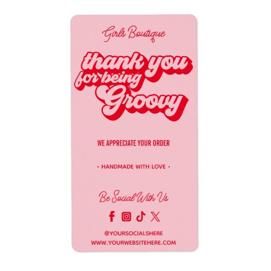 レトロGroovy Pink & Redをご購入いただきありがとうございます ラベル (正面)