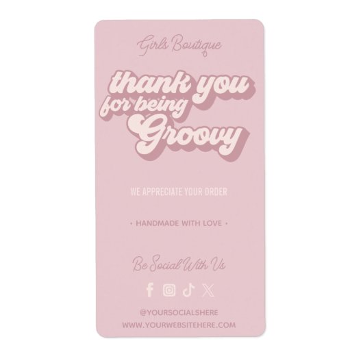 レトロGroovy Purpleをご購入いただきありがとうございます ラベル (正面)