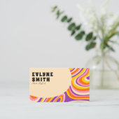 レトロGroovy QRコード70sヘアサイケデリックスタイリスト 名刺 (スタンド正面)