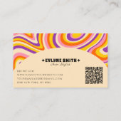 レトロGroovy QRコード70sヘアサイケデリックスタイリスト 名刺 (裏面)