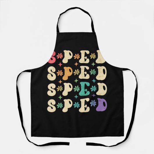 レトロGroovy SPED先生新学期SPED Gro エプロン (正面)