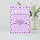 レトロGroovy Squiggle波曲線パープル結婚ズ エンクロージャーカード (スタンド正面)