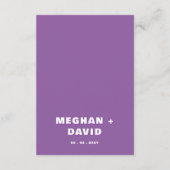 レトロGroovy Squiggle波曲線パープル結婚ズ エンクロージャーカード (裏面)